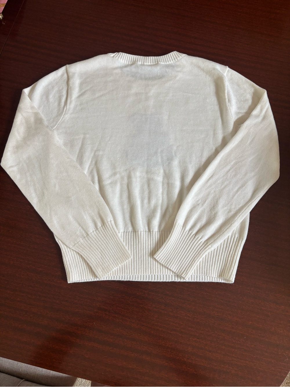 abercrombie kids Cream Knit Teddy Bear Crewneck Sweater - Picture 2 of 5
